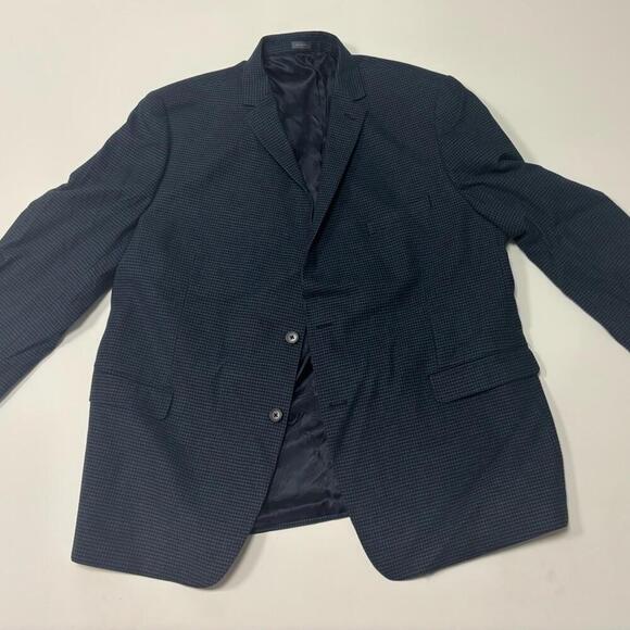 Madison Modern Fit Men’s Blazer | Navy Micro Check Pattern | Size 52 Short - Picture 3 of 7